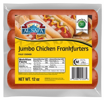 JUMBO CHICKEN FRANKFURTER 12OZ